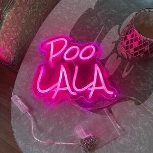 Pink Neon Sign “POO LALA”